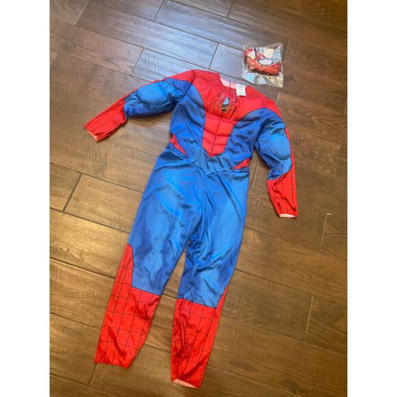 SpiderMan Spidey costume padded stretchy marvel L Halloween with mask READ - Picture 6 of 7